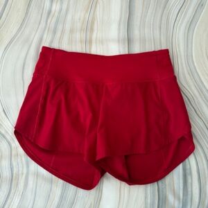 Lululemon Speed Up Short Long *4" Updated Fit Mid Rise Carnation Red Size 4 Tall
